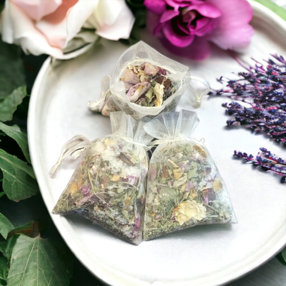 Tea Bath Salts Relax Renew Skin Beauty Spa  Herbs Florals Orchid & Vine
